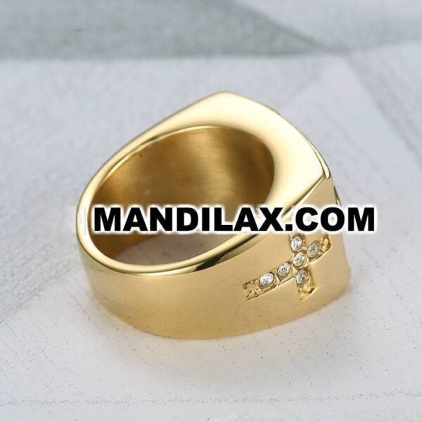 Iced Out Lab Diamond Jesus Crucifix Ring - Image 4