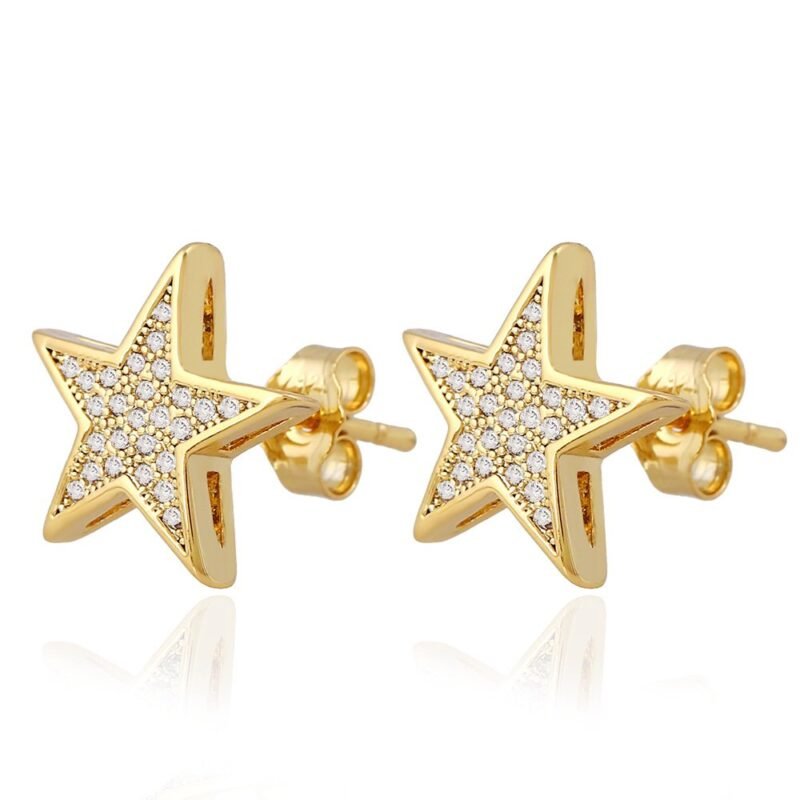 Briella Gin Simple Star Flooded Stud Earring - Image 4