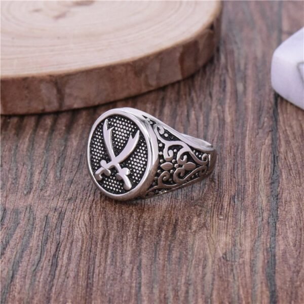 Silver Retro Style Sword Ring - Image 2