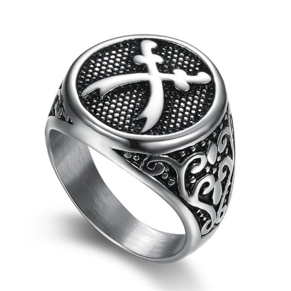 Silver Retro Style Sword Ring
