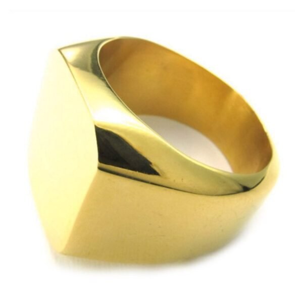 Classic Plain Gold Signet Ring - Image 3