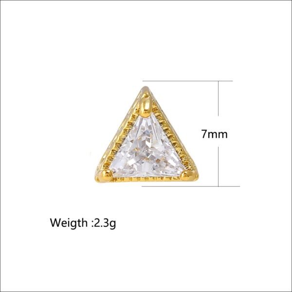 Briella Gin Gold Simple Triangle Dazzling Stud Earring - Image 7