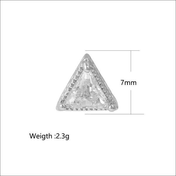Briella Gin Gold Simple Triangle Dazzling Stud Earring - Image 8