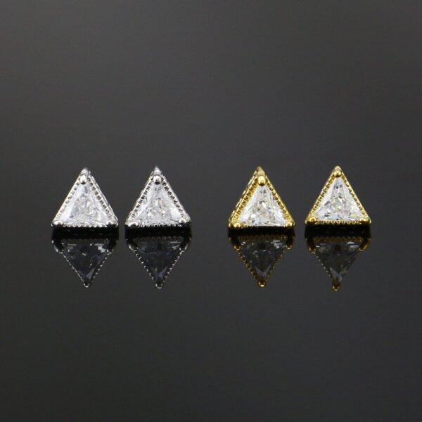 Briella Gin Gold Simple Triangle Dazzling Stud Earring