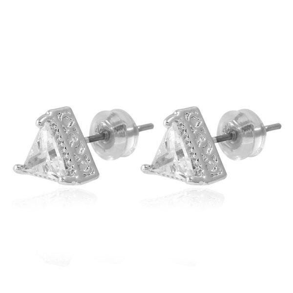 Briella Gin Gold Simple Triangle Dazzling Stud Earring - Image 10