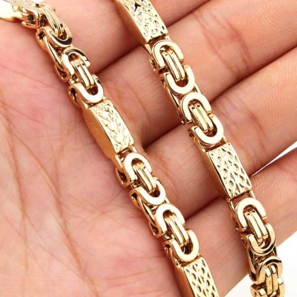 Gold Byzantine Necklace and Bracelet Set - Image 3