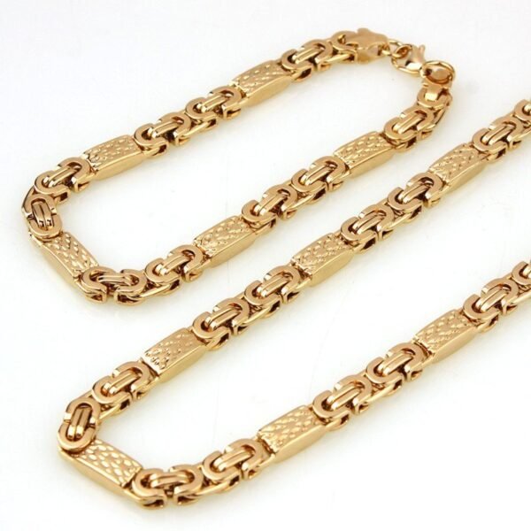 Gold Byzantine Necklace and Bracelet Set - Image 7