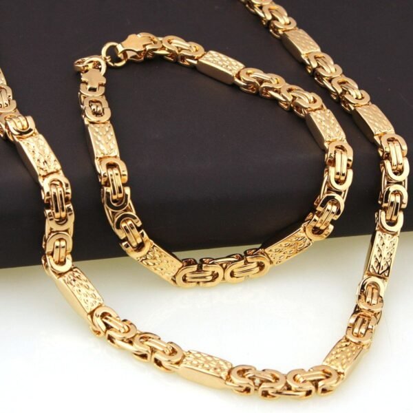 Gold Byzantine Necklace and Bracelet Set - Image 5