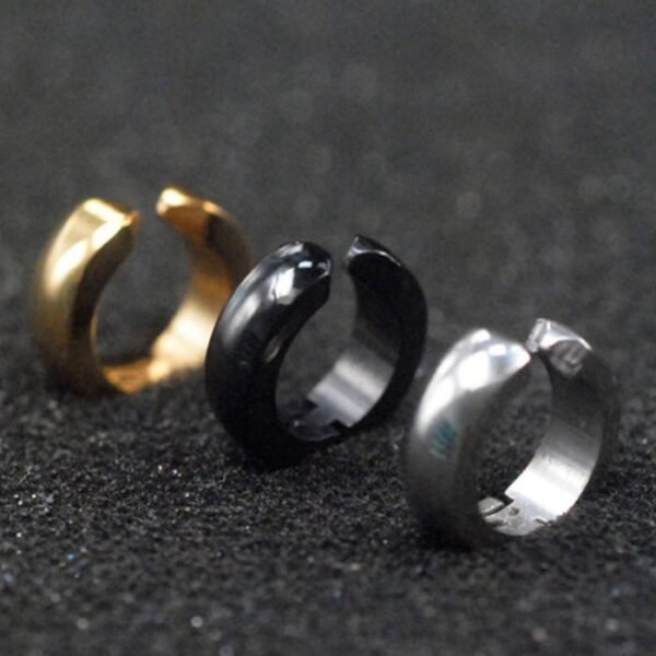 Gold Stainless Steel Clip On Hoop Earrings (No piercing) ME-058 - Image 6