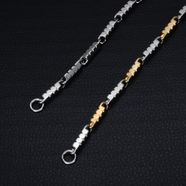 Two tone Gold &  Silver 4mm Clavicle Link Necklace NC-025 - Image 3