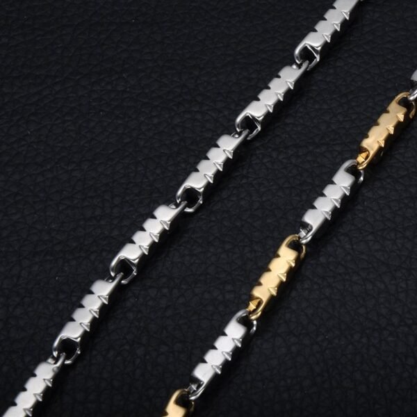 Two tone Gold &  Silver 4mm Clavicle Link Necklace NC-025 - Image 2