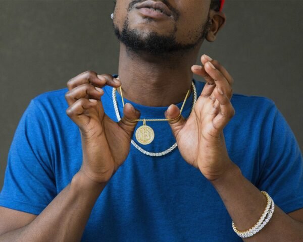 Gold Iced Out Bitcoin Chain - Image 5
