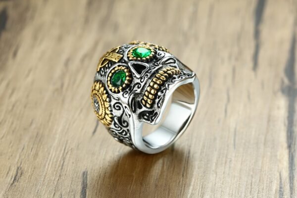 Carved Gabala Ghost Skull Ring - Image 4