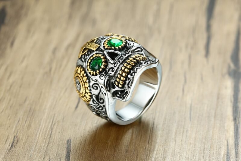 Carved Gabala Ghost Skull Ring - Image 4