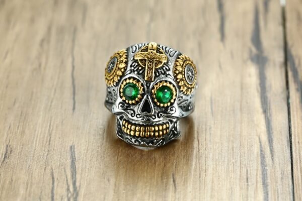 Carved Gabala Ghost Skull Ring - Image 5