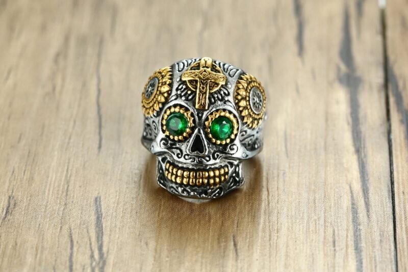 Carved Gabala Ghost Skull Ring - Image 5