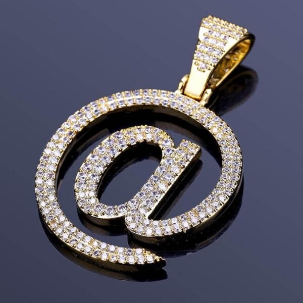 Gold Iced Out "@" Chain - Image 4