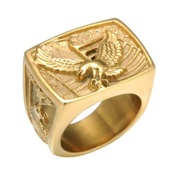 Gold Eagle Signet Classical Ring