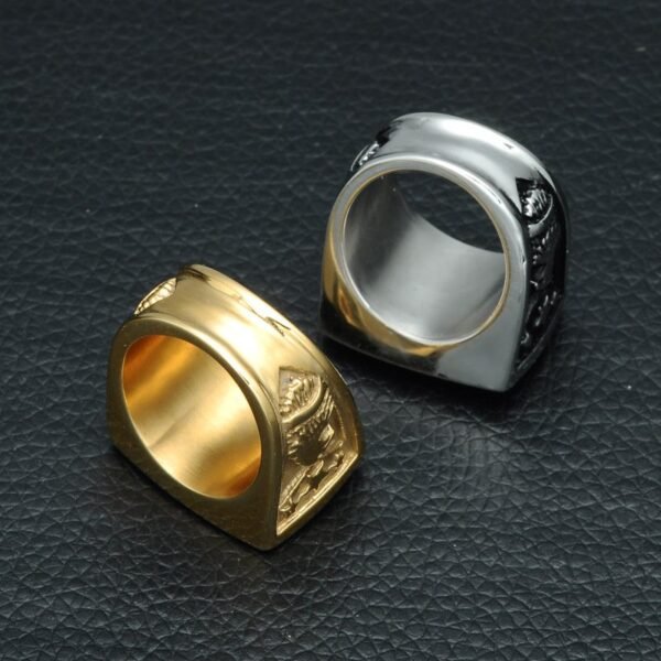 Gold Eagle Signet Classical Ring - Image 6