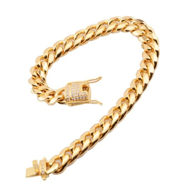 10mm Iced Out Hook Cuban Link  Bracelet - Image 5