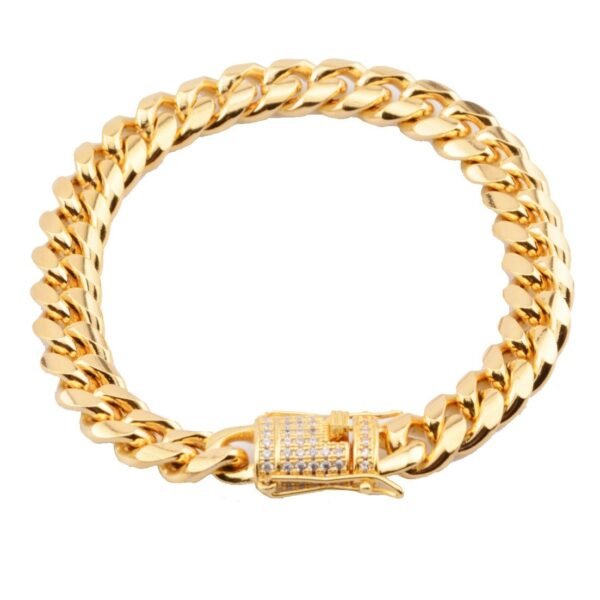 10mm Iced Out Hook Cuban Link  Bracelet