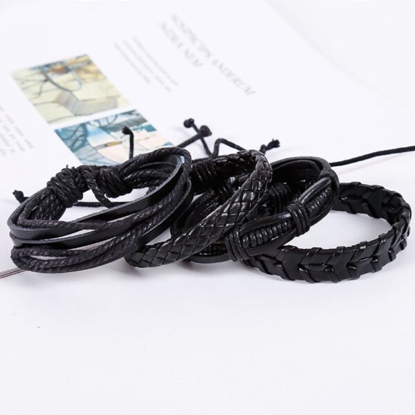 Hiplife 5 in 1 Stackable Leather Bracelet - Image 2