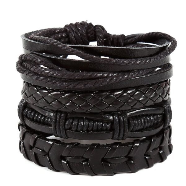 Hiplife 5 in 1 Stackable Leather Bracelet - Image 3