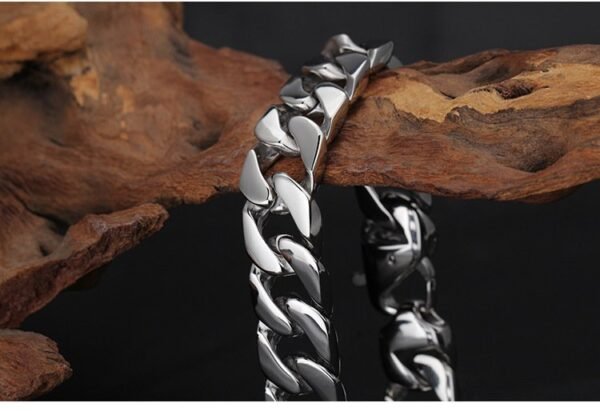 15mm Silver Miami Cuban link Bracelet - Image 3