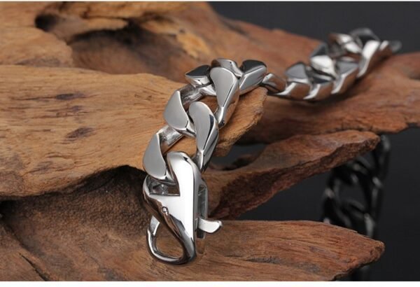 15mm Silver Miami Cuban link Bracelet - Image 4