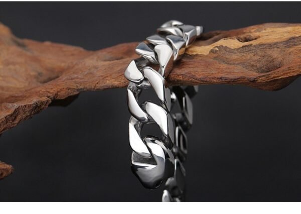 15mm Silver Miami Cuban link Bracelet - Image 5