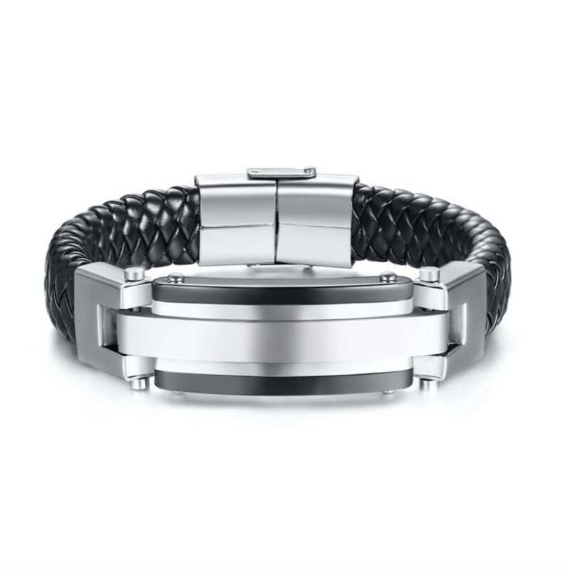 Contemporary Elegant ID Leather Bracelet