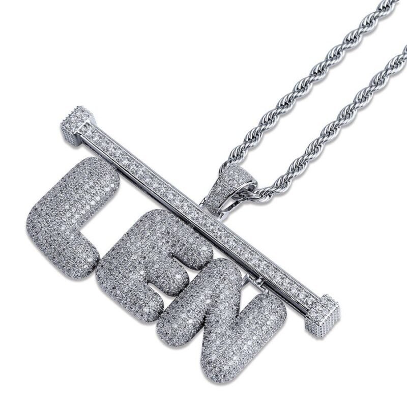 Custom Name Under Bar Bubble Letter Pendant - Image 4