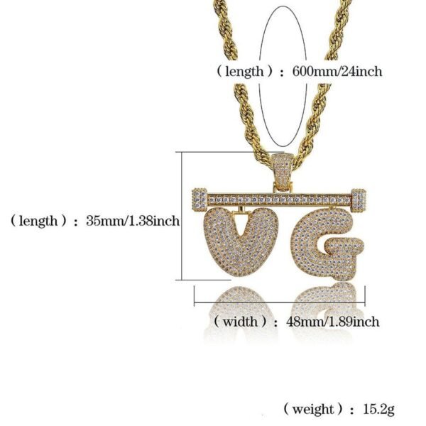 Bubble Letter Customized Name | Real Gold Plating - Image 9
