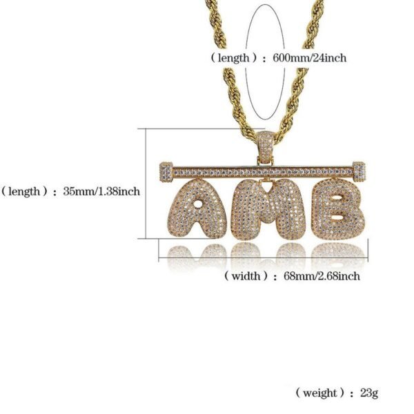 Bubble Letter Customized Name | Real Gold Plating - Image 14