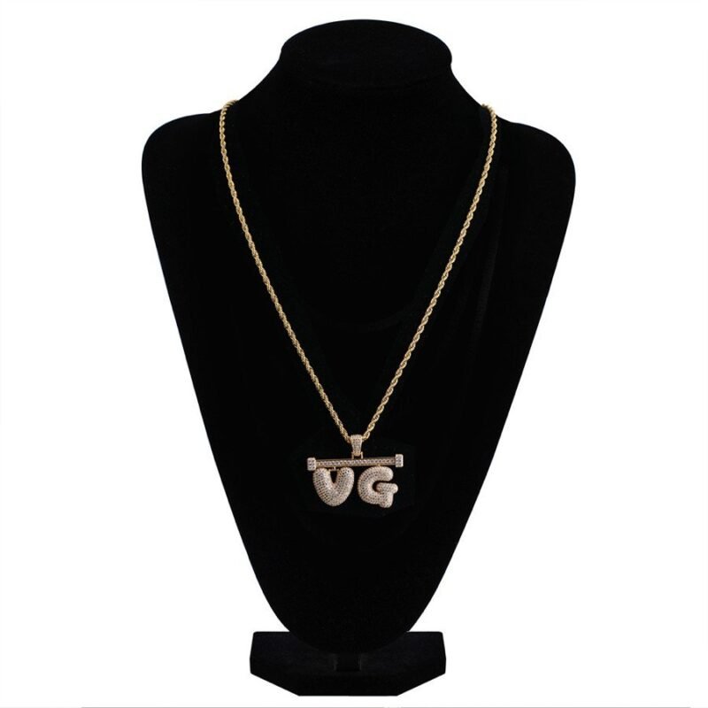 Custom Name Under Bar Bubble Letter Pendant - Image 14