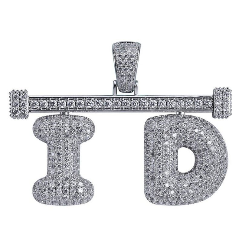 Custom Name Under Bar Bubble Letter Pendant - Image 11
