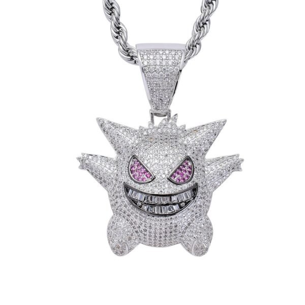 Iced Out Pokemom Gengar Necklace