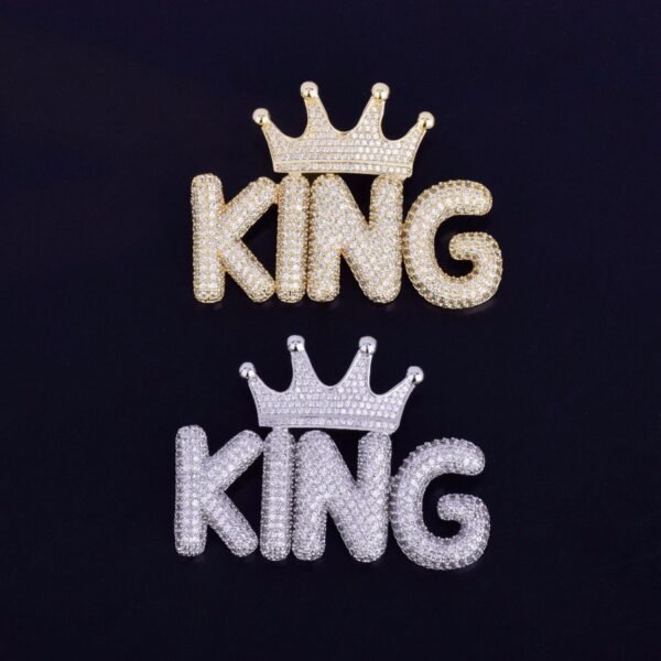 Royal Crown Customized Name Bubble Letter | Real Gold Plating - Image 2