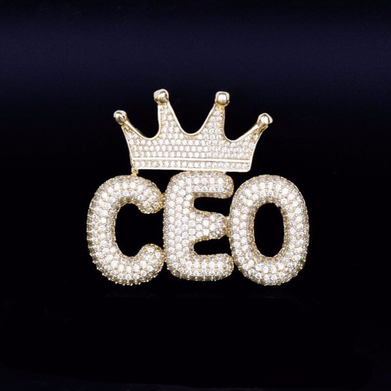 Royal Crown Customized Name Bubble Letter | Real Gold Plating - Image 3