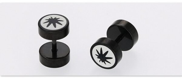 Simple Stainless Weed Screw Back Stud Earring - Image 2