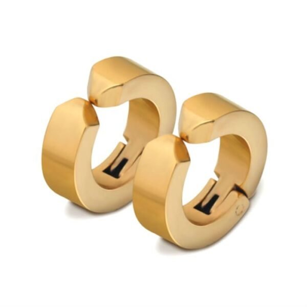 Gold Stainless Steel Clip On Hoop Earrings (No piercing) ME-058