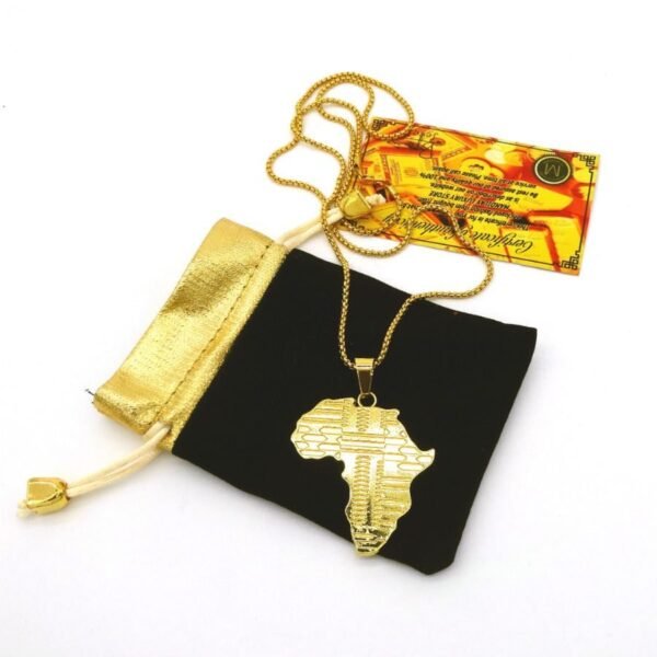 Gold Motherland Map of Africa Chain - Image 3