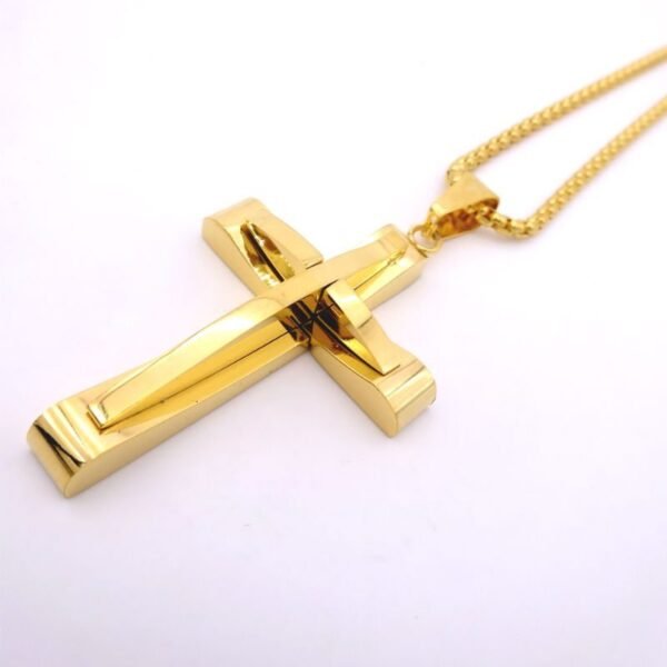 Gold Simple Christ Crucifix Chain - Image 4