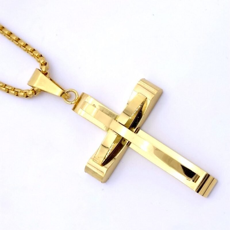 Gold Simple Christ Crucifix Chain - Image 3