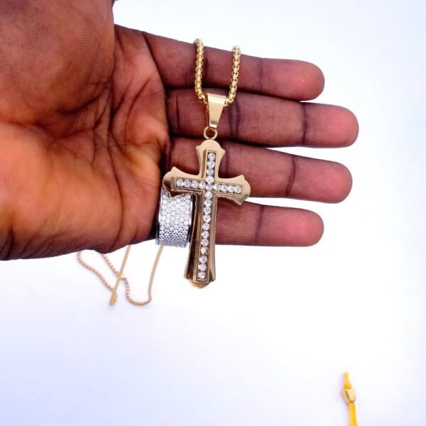Gold Iced out Cross Chain - Image 5