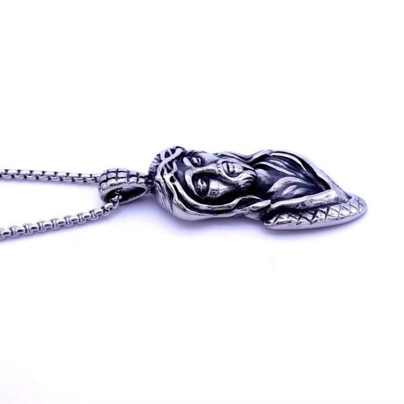 Vintage Silver Mini Jesus Piece Chain - Image 3