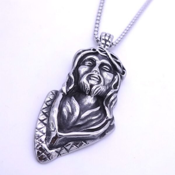 Vintage Silver Mini Jesus Piece Chain - Image 4