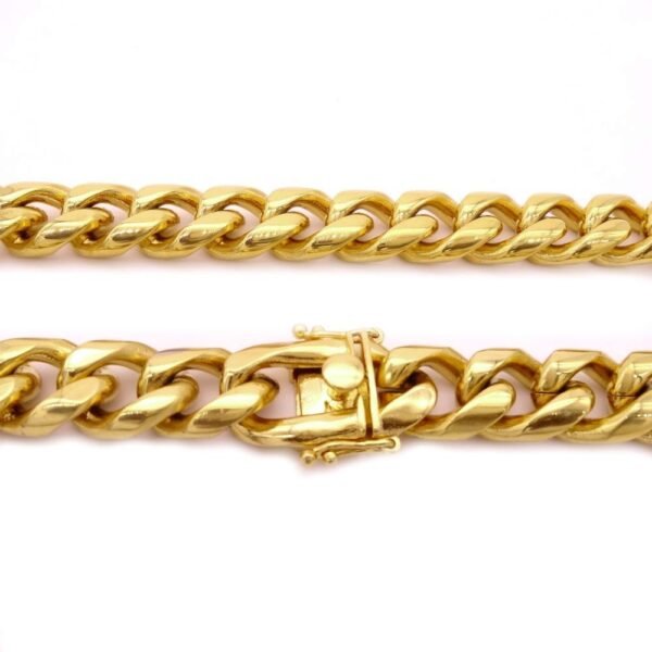 Gold Steel 15mm Bold Miami Cuban Link Chain - Image 4