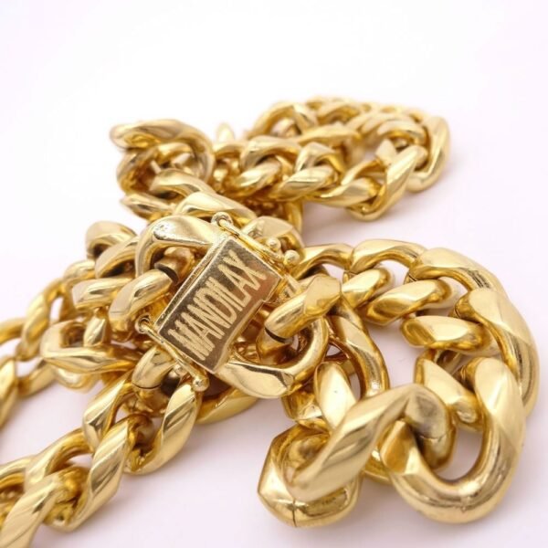 Gold Steel 15mm Bold Miami Cuban Link Chain - Image 8