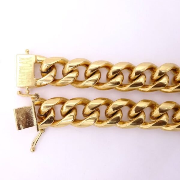 Gold Steel 15mm Bold Miami Cuban Link Chain - Image 6